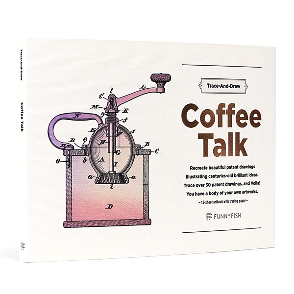 100년 전 특허 도면 드로잉북 Trace-And-Draw : Coffee Talk
