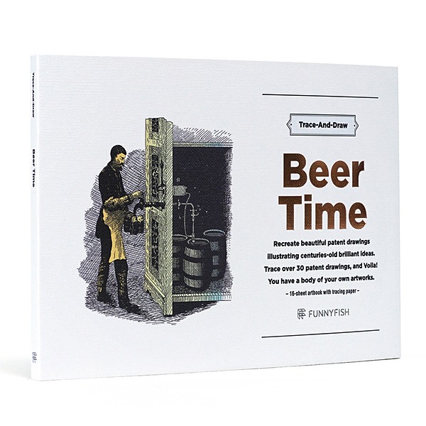 100년 전 특허 도면 드로잉북 Trace-And-Draw : Beer Time